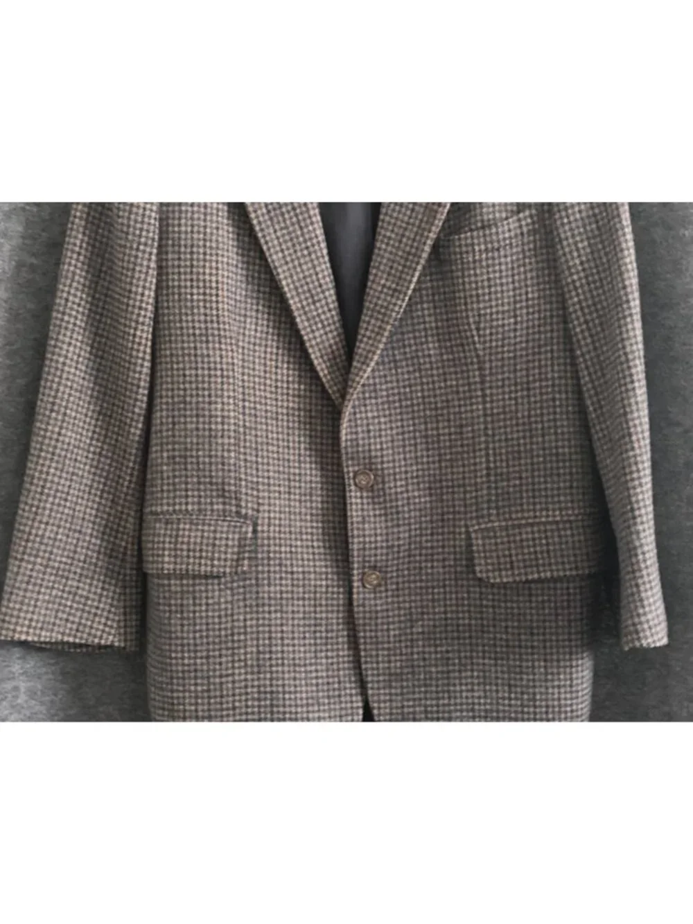 HARRIS Tweed ASHBY THORNTON APEX WOOL Sport Coat Jacket Brown Lined Men 46 L USA - Picture 4 of 16